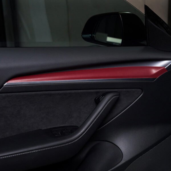 SatinVampireRed_TeslaY_InteriorDoorTrimWrapAround.jpg Interior Door Trim for Model 3 / Y